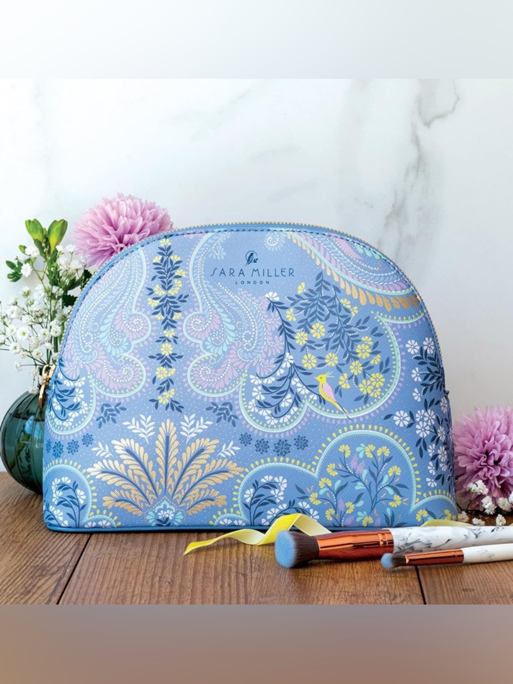 New - Sara Miller Savannah Large Cosmetic Bag